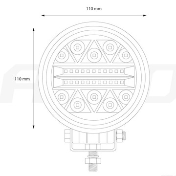 РАБОЧАЯ ЛАМПА AWL16 26LED O110 42ВТ КОМБО 9-36В