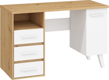 meble NORSID 01 biurko 1D3S dąb artisan / biały