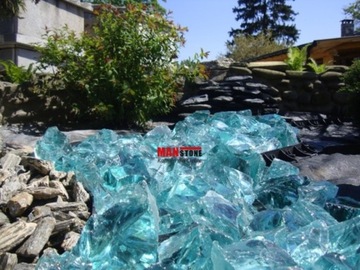 SZKŁO DEKORACYJNE TURKUSOWE, LAWA DO GABIONÓW 1kg