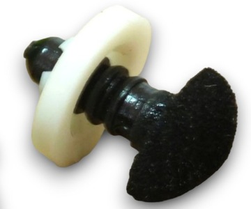 Nosek do maskotek zamszowy, zaciskowy,czarny 1 szt 18 mm