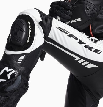 KOMBINEZON MOTOCYKLOWY SKÓRZANY SPYKE ESTORIL RS CZARNO-CZERWONO-BIAŁY R.54