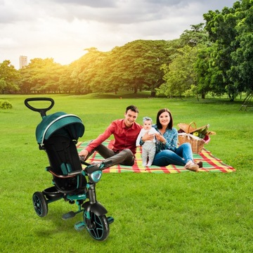 ПРОГУЛОЧНЫЙ ВЕЛОСИПЕД TRIKE FIX ELITE С КОЗЫРЬКОМ ДЕТСКИЙ, ЗЕЛЕНЫЙ