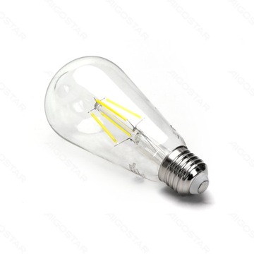 ŻARÓWKA LED E27 4W RETRO 500lm FILAMENT ZIMNA ST64 230V