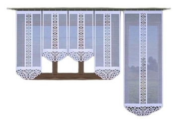 Karo Portos Panele ażurowe, komplet firan na balkon, firany balkonowe