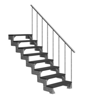 SCHODY ZEWNĘTRZNE DOLLE 100cm ANTRACYT H=196cm