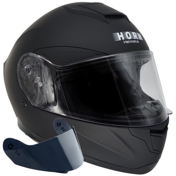 KASK MOTOCYKLOWY HORN H831 XS MAT + GRATIS KOMINIARKA, CZARNA SZYBA