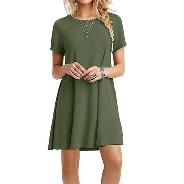 Summer O Neck Elegant Simple A Line Casual Dress S