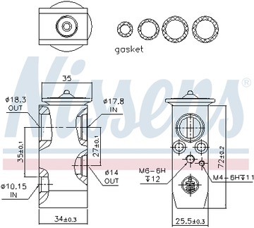 NISSENS 999279 VENTIL EXPANZNÍ KLIMATIZACE