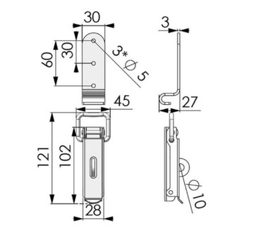 Замок, боковая застежка, зажим, опция навесного замка