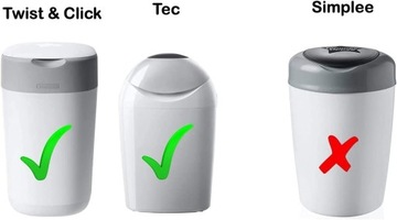 Wkłady do kosza pasujące Tommee Tippee Sangenic Twist Click 4 sztuki
