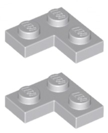 LEGO Płytka 2x2 Narożna Jasny Szary LBG 2420 2szt