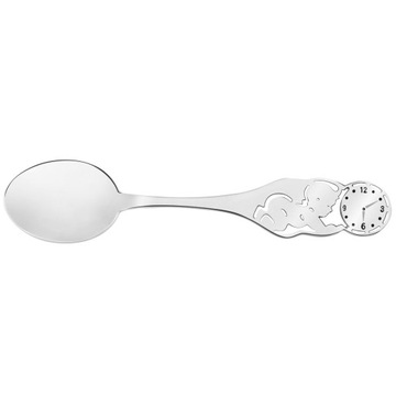 Серебряная ложка с часами на Крещение.