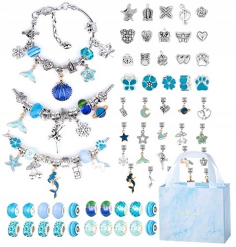 ZESTAW KORALIKÓW DO ROBIENIA BRANSOLETEK BIŻUTERII CHARMS KORALIKI PREZENT