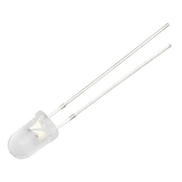 LED 5mm czerwony/biały zimny migająca x2szt