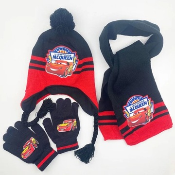 3pcs/Disney Kids Spiderman Hat Glove Set Boys Autumn Winter Knitted