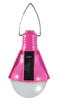 LAMPA lampka SOLARNA 4 LED ogród ŻARÓWKA różowy