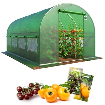 TUNEL OGRODOWY UV-4 SZKLARNIA 4x2,5m NAMIOT FOLIOWY 9 OKIEN 10m2 + GRATIS