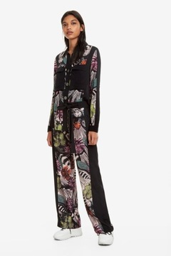 DESIGUAL CZARNE PROSTE SPODNIE PRINT (30)