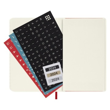 Moleskine Daily Calendar P, мягкая обложка, 12 месяцев, красный, 2024 г.