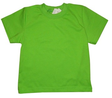 T-SHIRT 95% BAWEŁNA KOSZULKA, BLUZKA, POLSKI PRODUCENT r122 zielona
