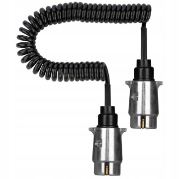 СПИРАЛЬНЫЙ КАБЕЛЬ ДЛЯ ПРИЦЕПА МЕТАЛЛ 7 PIN 12В 3м