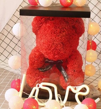 БОЛЬШОЙ МЕДВЕДЬ С РОЗАМИ ПОДАРОЧНАЯ КОРОБКА НА ДЕНЬ СВЯТОГО ВАЛЕНТИНА