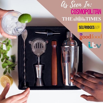 Шейкер Rusty Barrel, серебряный барменский набор