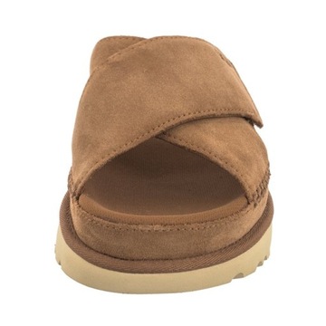 Buty Klapki Zamszowe Damskie UGG W Goldenstar Cross Slide Brązowe