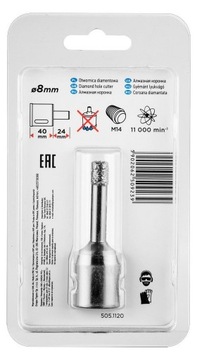 АЛМАЗНАЯ КОРОНКА ДЛЯ КЕРАМИКИ 10MM X M14 КЕРАМИЧЕСКАЯ ГЛАЗУРЬ ГРАФИТ 55H302