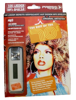 Odtwarzacz MP3 1 GB +100 przebojów z lat 70'tych