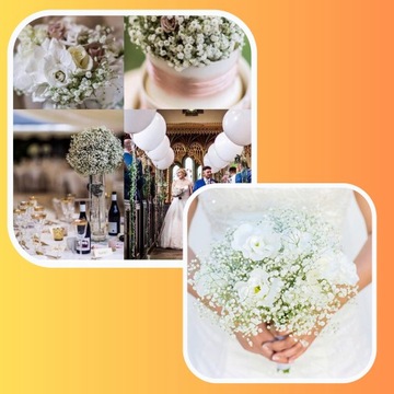 GIPSOWKA ТРАНСФЕРНЫЙ БУКЕТ ИСКУССТВЕННЫЕ ЦВЕТЫ СВАДЬБА x6