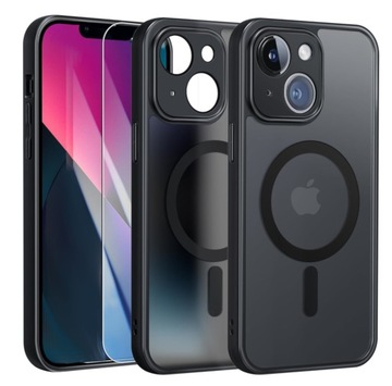 ETUI do IPHONE 13 do Magsafe MATOWE MAGNETYCZNE WZMACNIANE 360° + 2X SZKŁO