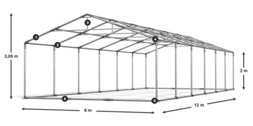 Строительная палатка 6х12м Solid DAS 560 SP