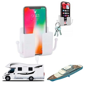 UCHWYT NA TELEFON KLUCZE DO KAMPERA CAMPERA ŁODZI YACHTU JACHTU PRZYKLEJANY
