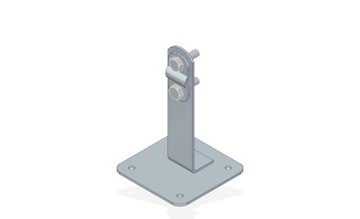 Uchwyt dachowy z płytką H -130mm. ZS
