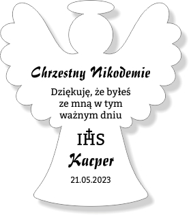 Спасибо крестным, бабушкам и дедушкам, причастие, крещение - магнит АНГЕЛ