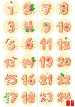 РОЖДЕСТВЕНСКИЕ НАКЛЕЙКИ АДВЕНТ-КАЛЕНДАРЬ А4 выкройки