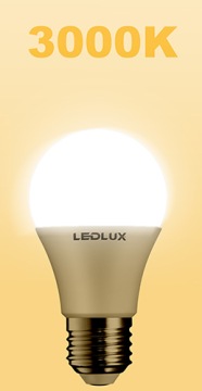 Светодиодная лампа Е27 10Вт = 100Вт SMD 3000К теплая Premium LEDLUX не мигает
