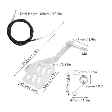 Пара педалей тормоза для картинга с 71-дюймовым тросом.
