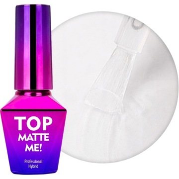 Top Hybrydowy MOLLYLAC 10ml Matowy Mate Me! Nawierzchniowy Matujący No Wipe