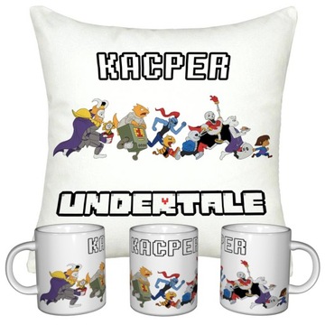 ZESTAW UNDERTALE KUBEK + PODUSZKA + IMIE