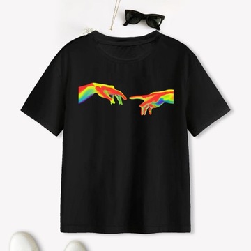 Damska koszulka modna w stylu casual, czarna, luźna, miękka i wygodna koszulka XXL