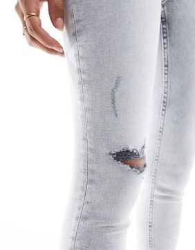 RIVER ISLAND PETITE SZARE SPODNIE JEANSOWE RURKI 6AZ NH2__XXL