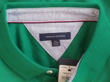 TOMMY HILFIGER KOSZULKA POLO MĘSKA XXL ZIELONA