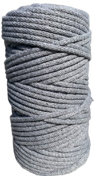 Sznurek bawełniany z rdzeniem 100m 5mm SZARY