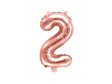BALON CYFRA 2 ROSE GOLD FOLIOWY 35 cm