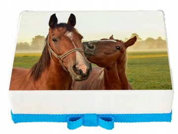 OPŁATEK NA TORT A4 3 Konie Koniki Koń Unicorn