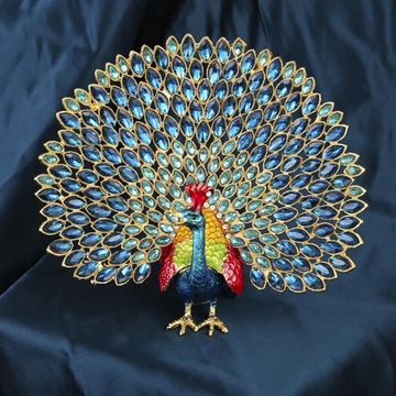 Шкатулка для украшений в виде павлина, классическая скульптура, коллекционная, декоративные украшения для дома, синяя