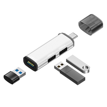 ADS-302C Концентратор 3 в 1 Type-C/USB-C, серебристый