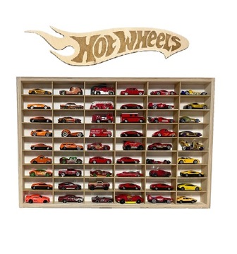 PÓŁKA drewniana z tabliczką HOT WHEELS drewno